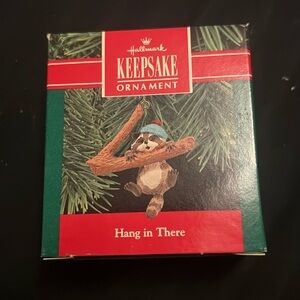1990 vintage hallmark keepsake ornament “hang in there”